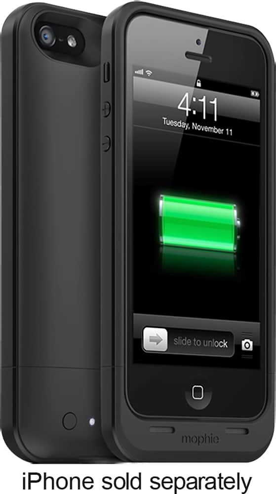 mophie - juice pack air Charging Case for Apple® iPhone® SE, 5s and 5 - Black - AlternateView11 Zoom