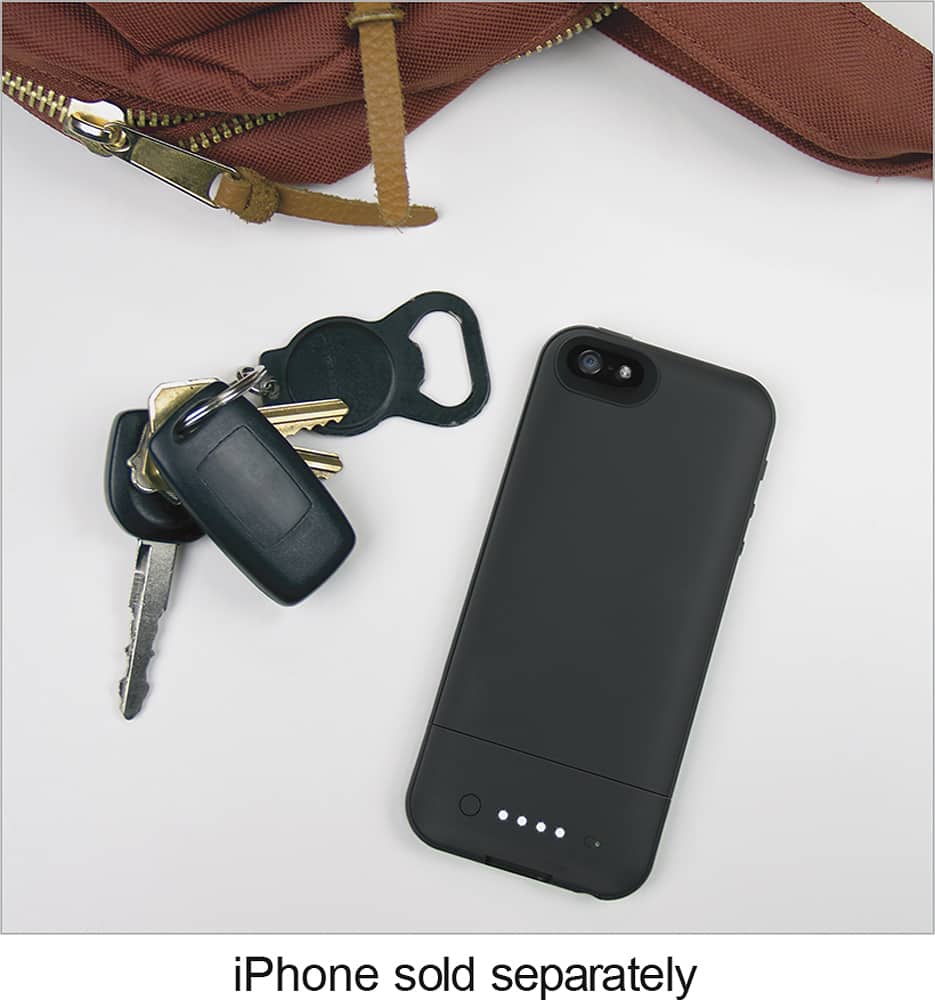 mophie - juice pack air Charging Case for Apple® iPhone® SE, 5s and 5 - Black - AlternateView12 Zoom