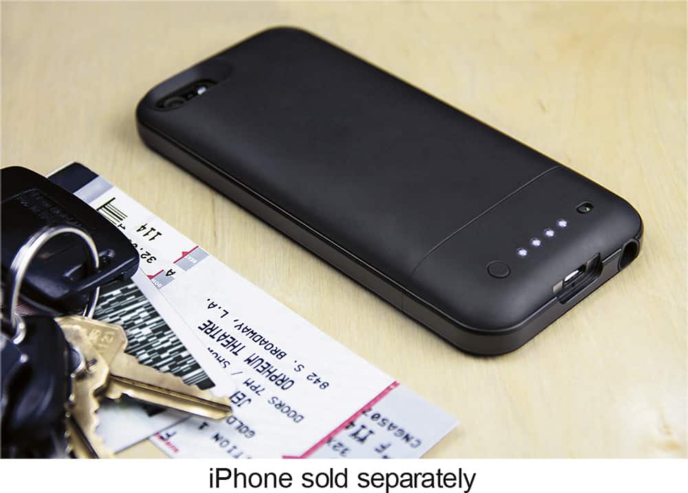 mophie - juice pack air Charging Case for Apple® iPhone® SE, 5s and 5 - Black - AlternateView13 Zoom