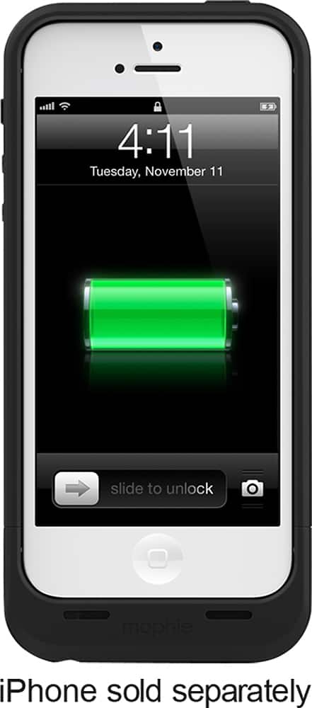 mophie - juice pack air Charging Case for Apple® iPhone® SE, 5s and 5 - Black - AlternateView3 Zoom