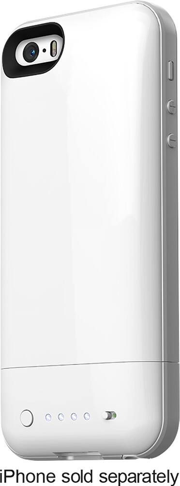 mophie - juice pack air Charging Case for Apple® iPhone® SE, 5s and 5 - White - Front Zoom