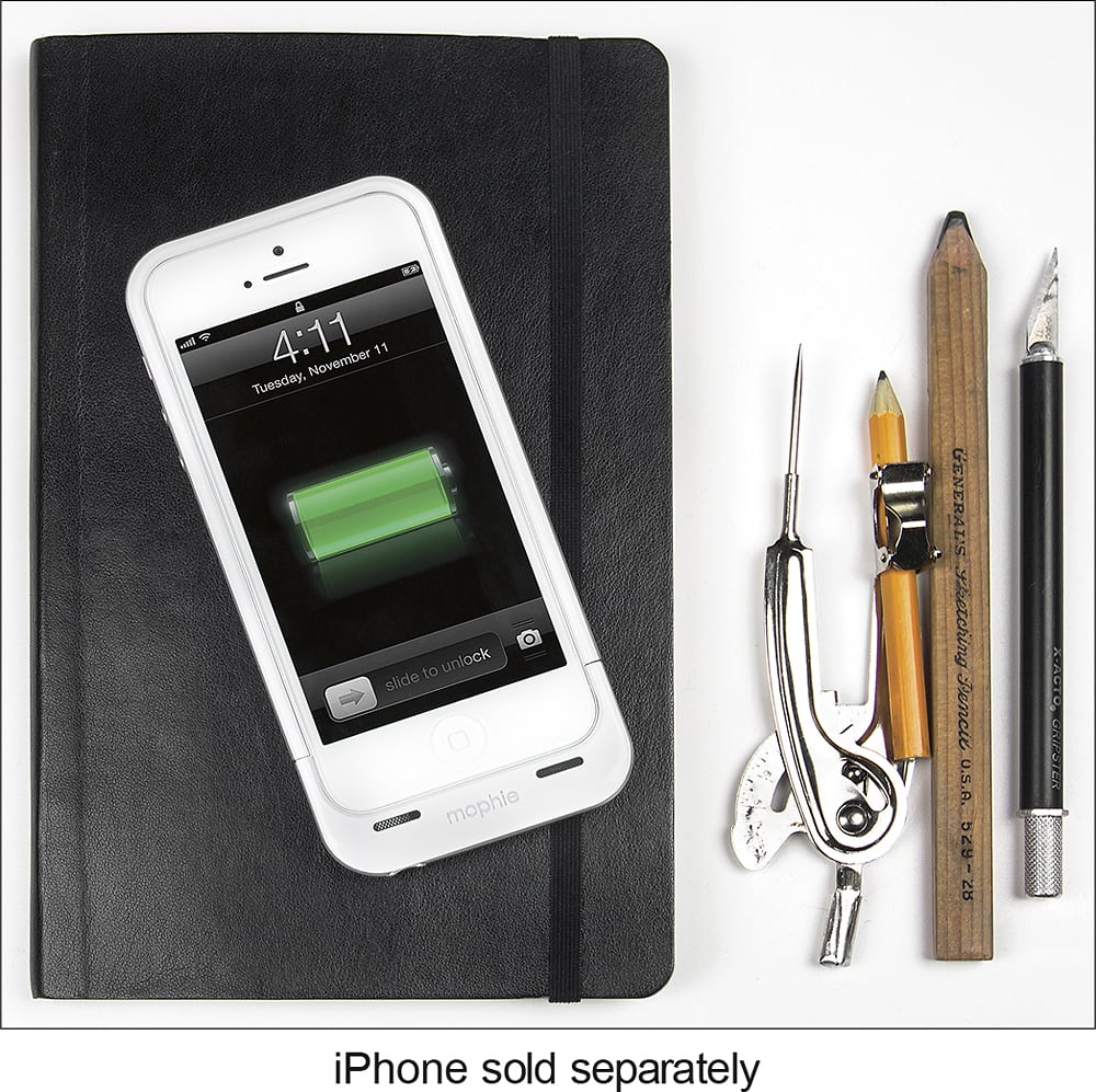 mophie - juice pack air Charging Case for Apple® iPhone® SE, 5s and 5 - White - AlternateView11 Zoom