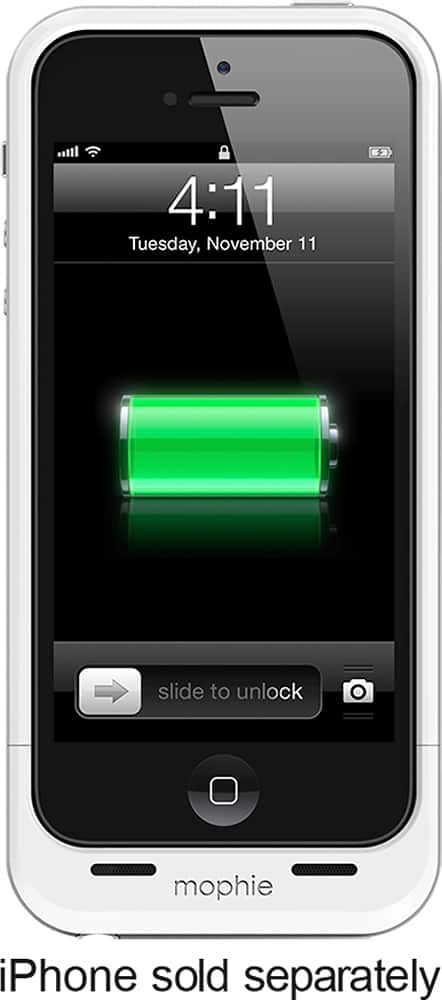 mophie - juice pack air Charging Case for Apple® iPhone® SE, 5s and 5 - White - AlternateView3 Zoom