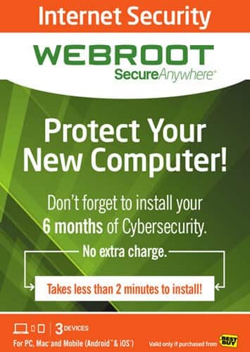 SecureAnywhere Internet Security (3-Device) (6-Month Subscription) - Windows|Mac|iOS|Android - Larger Front