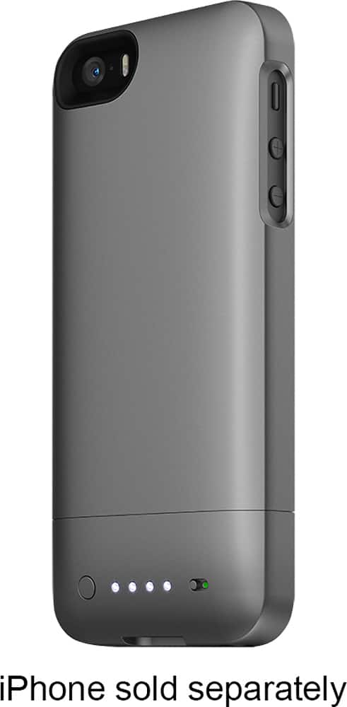 mophie - juice pack helium Charging Case for Apple® iPhone® SE, 5s and 5 - Gunmetal Black - Front Zoom