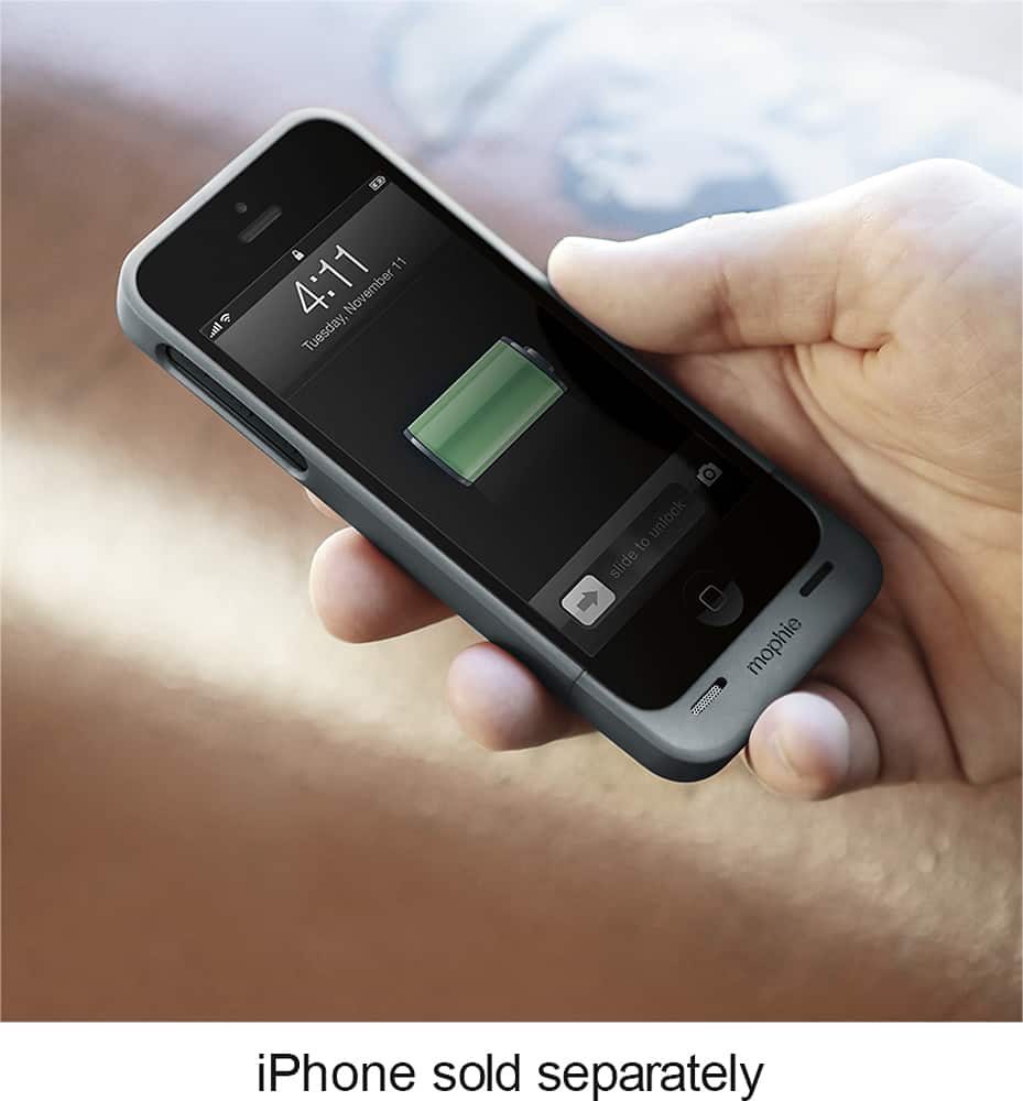 mophie - juice pack helium Charging Case for Apple® iPhone® SE, 5s and 5 - Gunmetal Black - AlternateView11 Zoom