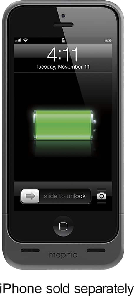 mophie - juice pack helium Charging Case for Apple® iPhone® SE, 5s and 5 - Gunmetal Black - AlternateView3 Zoom