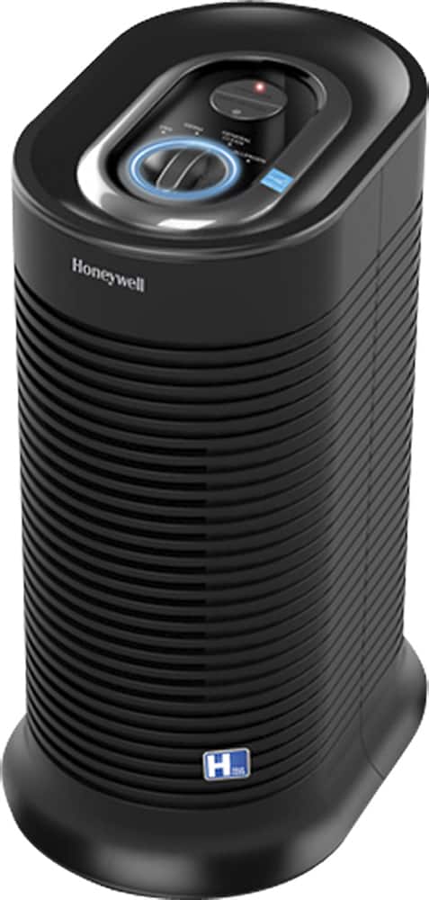 Honeywell - True Compact Tower Air Purifier - Black - Front Zoom