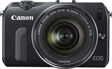 Canon EOS M EF-M 18MP Digital Camera with EF-M 18-55mm IS STM Lens - Black