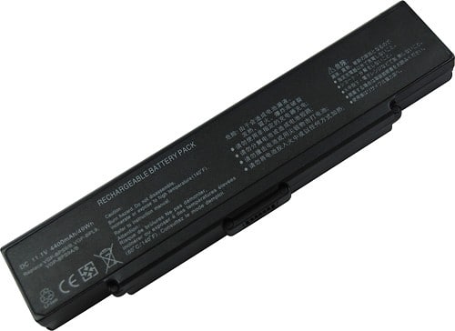 Laptop Battery Pros - 6-Cell Lithium-Ion Battery for Select Sony VAIO Laptops - Black - Larger Front