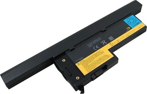 Laptop Battery Pros - 8-Cell Lithium-Ion Battery for Select IBM ThinkPad X60-Series Laptops - Black - Larger Front