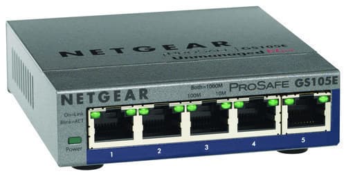 NETGEAR - ProSafe Plus 5-Port 10/100/1000 Gigabit Ethernet Switch - Gray - Larger Front