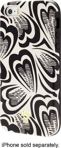 Anna Sui - Hearts Case for Apple® iPhone® SE, 5s and 5 - Black/Cream - Larger Front