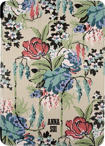 Anna Sui - Cabbage Rose Folio Hard Case for Apple® iPad® Air - Tan - Larger Front