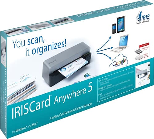IRIS - IRISCard Anywhere 5 Portable Scanner - Gray - Larger Front