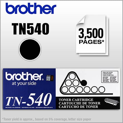 Brother - TN540 High-Yield Toner Cartridge - Black - Larger Front