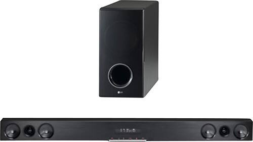 LG - Refurbished 2.1-Channel Soundbar with Wireless Subwoofer - Larger Front