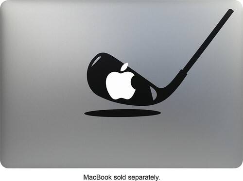 MacDecals - Golf Decal for Apple® MacBook® - Black - Larger Front