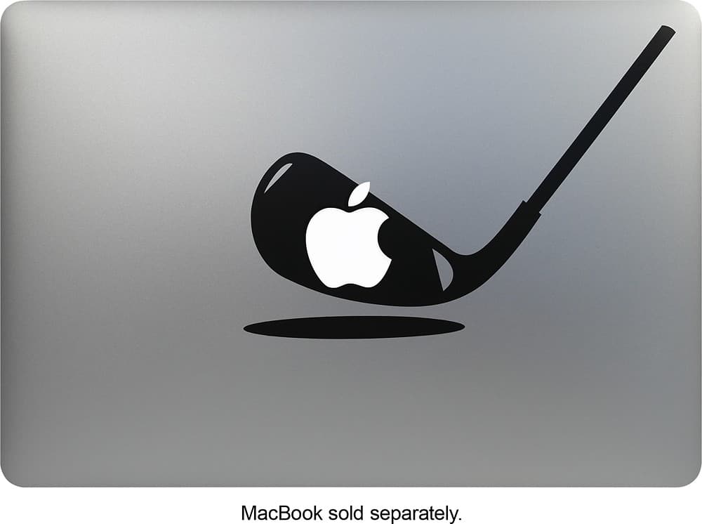 MacDecals - Golf Decal for Apple® MacBook® - Black - Front Zoom