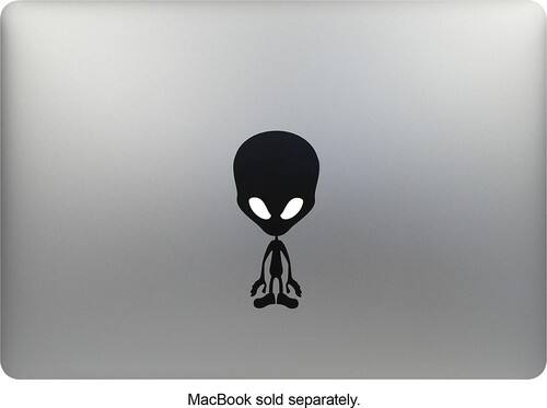 MacDecals - Alien Decal for Apple® MacBook® - Black - Larger Front