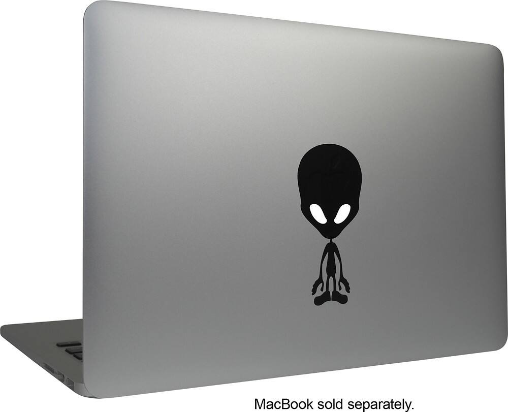 MacDecals - Alien Decal for Apple® MacBook® - Black - AlternateView11 Zoom