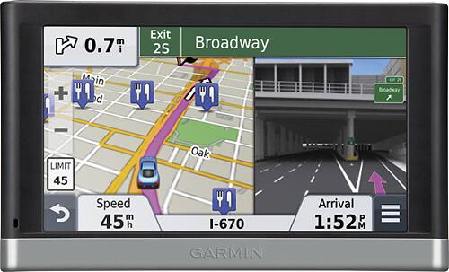 Garmin - nüvi 2597LMT - 5" - Built-in Bluetooth - Lifetime Map and Traffic Updates - Portable GPS - Black/Gray - Larger Front