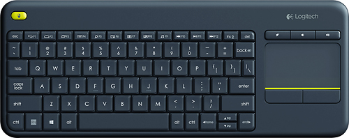 Logitech - K400 Plus Wireless Keyboard - Black - Larger Front