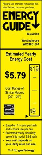 Westinghouse - 24" Class (23.8" Diag.) - LED - 1080p - HDTV - Black - Energy Guide