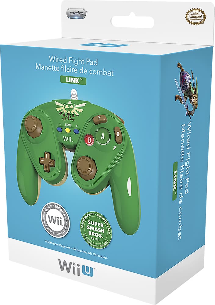 PDP - Fight Pad for Nintendo Wii U and Wii - Green - AlternateView13 Zoom