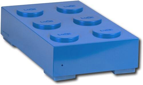 LaCie - Brick 300GB External USB 2.0 Hard Drive - Blue - Angle