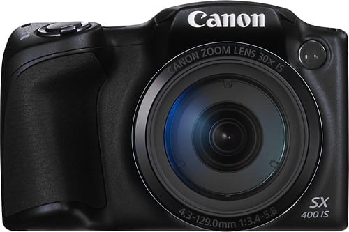 Canon - PowerShot SX400 IS 16.0-Megapixel Digital Camera - Black - Larger Front
