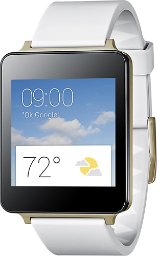 LG Electronics G Smart Watches for Select Android Devices - White Gold + $50 Google Play Credit