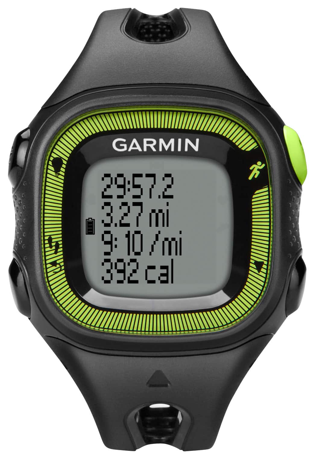 Garmin - Forerunner 15 GPS Watch (Small) - Black/Green - Larger Front