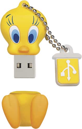 EMTEC - Looney Tunes Tweety 8GB USB 2.0 Flash Drive - Yellow - Alternate View 1