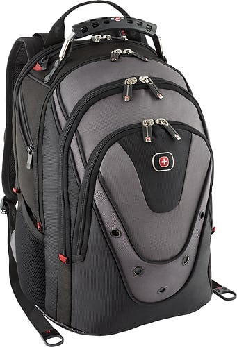 Swiss Gear - UPDATE Laptop Backpack - Black/Gray - Larger Front