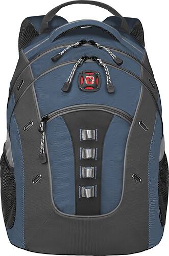 Swiss Gear - Granite Laptop Backpack - Blue/Gray - Larger Front