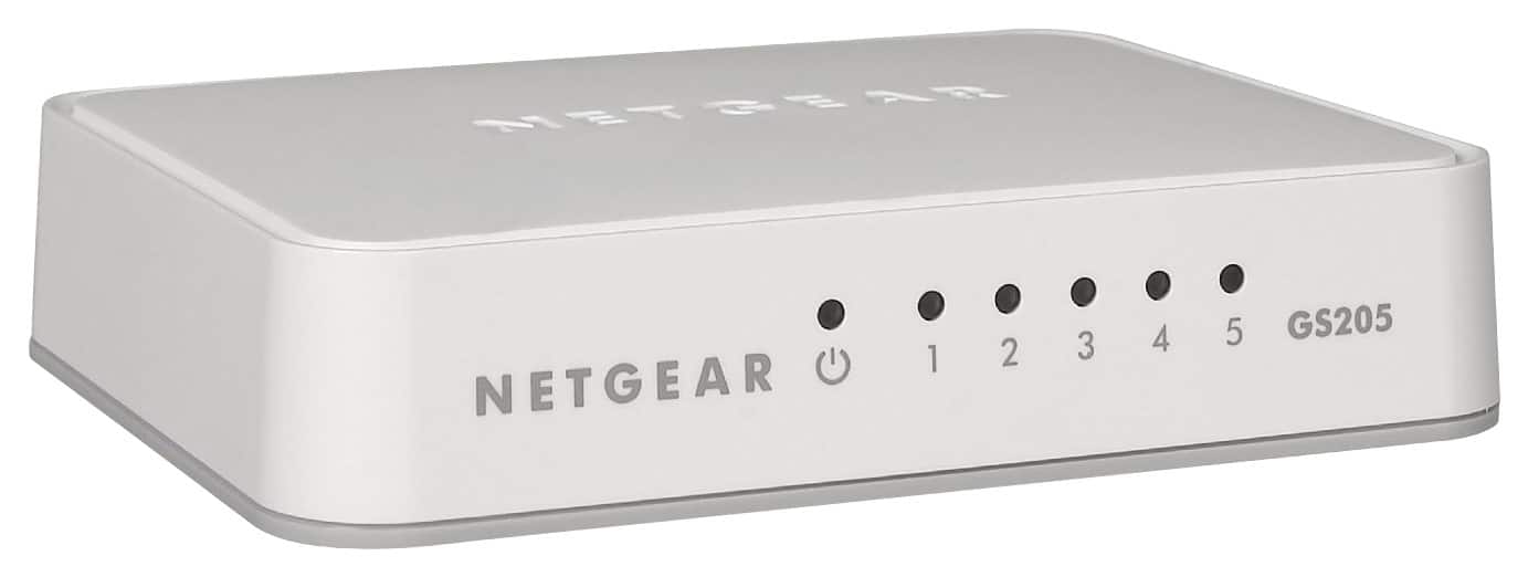 NETGEAR - 200 Series Unmanaged SOHO 5-Port 10/100/1000 Gigabit Switch - White - Larger Front