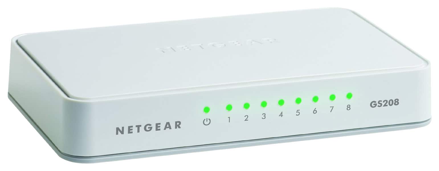 NETGEAR - 200 Series Unmanaged SOHO 8-Port 10/100/1000 Gigabit Switch - White - Larger Front