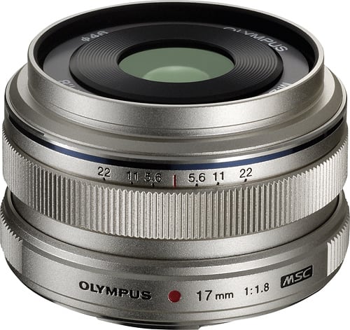 Olympus - M. 17mm f/1.8 Wide-Angle Prime Lens for Select Micro Four-Thirds Interchangeable Lens Cameras - Silver - Larger Front