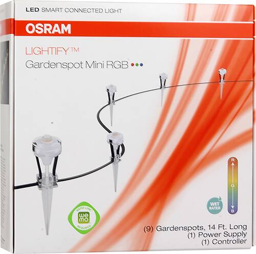 OSRAM - LIGHTIFY LED GardenSpot Mini RGB Smart Outdoor Lighting - Multicolor - Larger Front