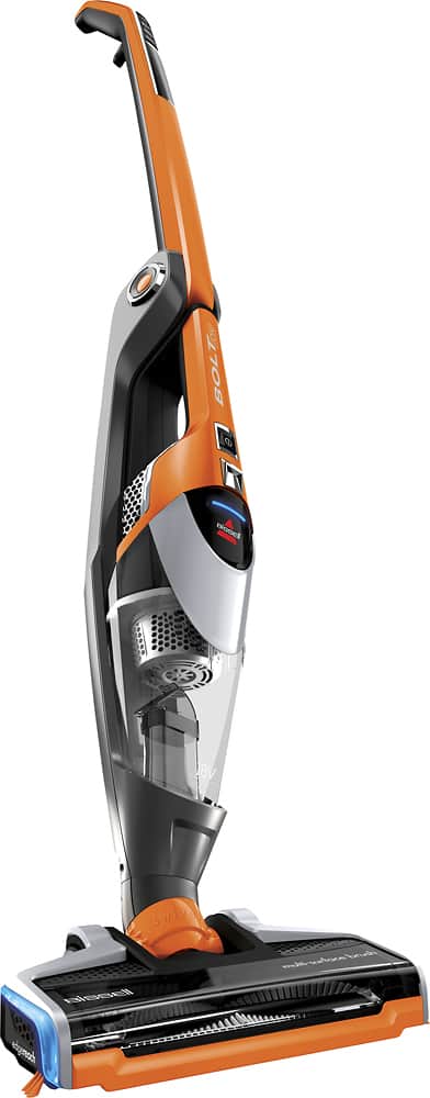 BISSELL - BOLT Bagless Cordless 2-in-1 Handheld/Stick Vacuum - Samba Orange/Sparkle Silver - Angle Zoom