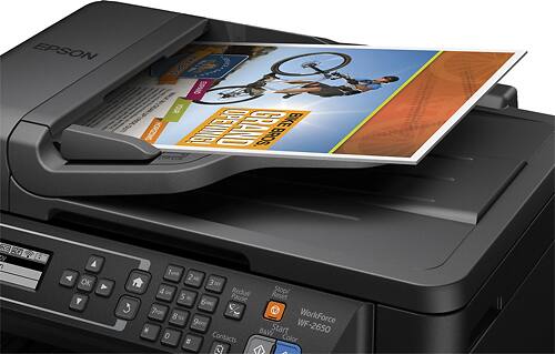 Epson - WorkForce WF-2650 Wireless All-In-One Printer - Black - Alternate View 12