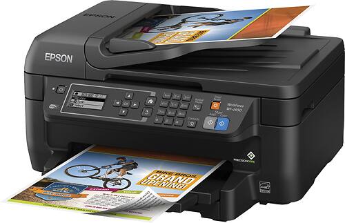 Epson - WorkForce WF-2650 Wireless All-In-One Printer - Black - Left