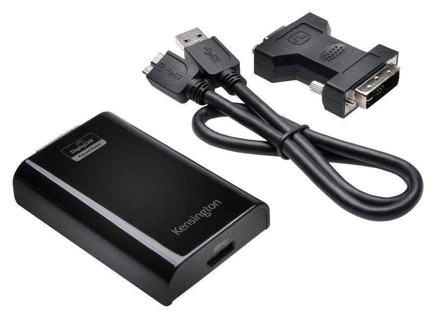 Kensington - USB 3.0 Multidisplay Adapter - Black - Larger Front