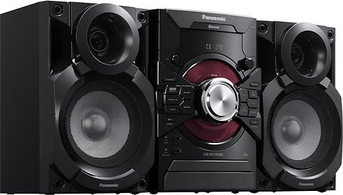 Panasonic - 350W Bookshelf Stereo System - Black - Angle