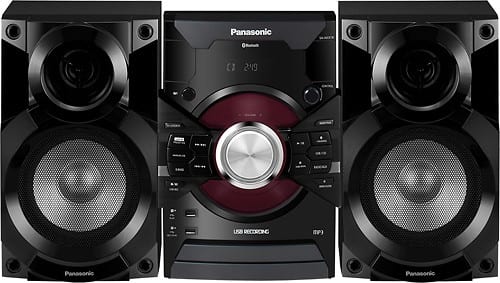 Panasonic - 350W Bookshelf Stereo System - Black - Larger Front