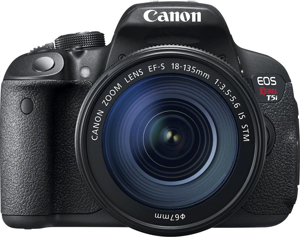 Canon - EOS Rebel T5i DSLR Camera with 18-135mm IS STM Lens - Black - Front Zoom