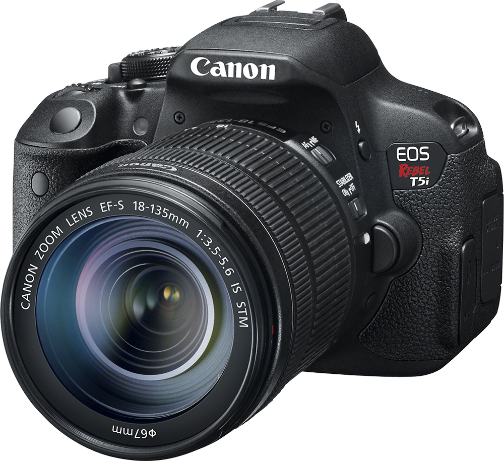 Canon - EOS Rebel T5i DSLR Camera with 18-135mm IS STM Lens - Black - Left Zoom
