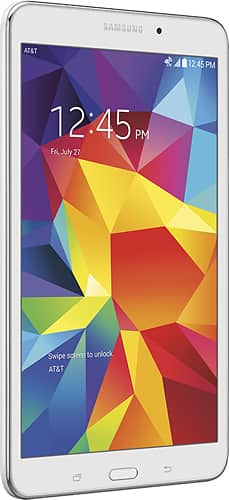 Samsung - Galaxy Tab 4 8.0 Wi-Fi + 4G LTE - 16GB (AT&T) - White - Angle