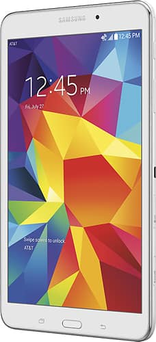 Samsung - Galaxy Tab 4 8.0 Wi-Fi + 4G LTE - 16GB (AT&T) - White - Left